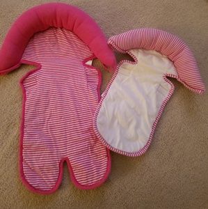 Infant head support for car seat.